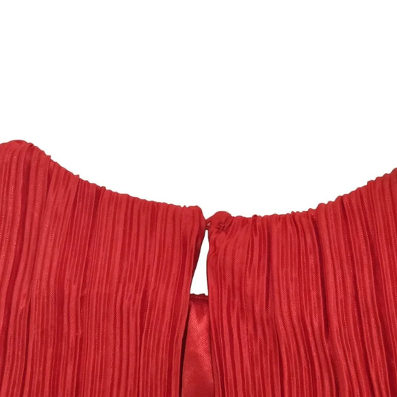H&M Sheath Dress Size S Red Cocktail Mini Pleated - Picture 6 of 7